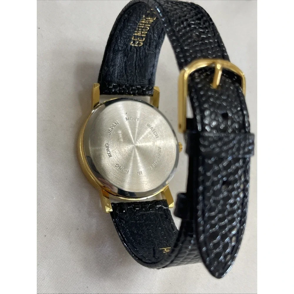 New Vintage‎ Hourglass Quartz Watch. Made In Japan. Leather Band. Needs Battery!